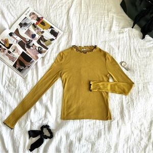 Zara Ribbed Mustard Long Sleeve